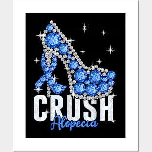 Crush Alopecia Twinkle Ribbon Support Posters and Art